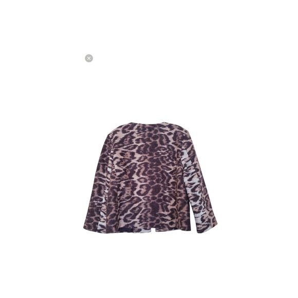 $285 Ann Taylor Small Animal Print Cropped Wool Leopard Y2K Maximalist Retro - Picture 6 of 12